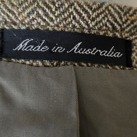 Vtg Country Road Australia Wool Blend Herringbone Tweed Blazer Jacket 40R - Picture 10 of 10
